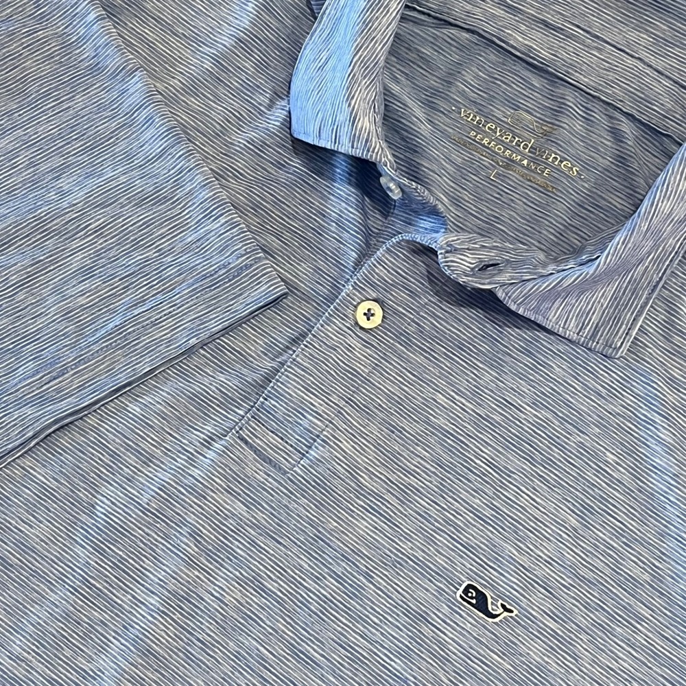 Vineyard Vines Polo Shirt Mens Large Blue Performance Stretch Golf